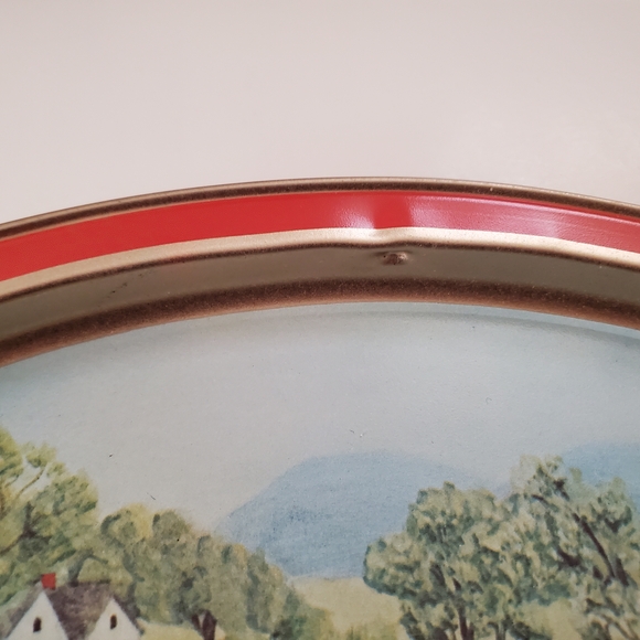 Vintage Sunshine Biscuits Tin Tray Plate Shopping on Main Street Melvin Bolstad - Picture 2 of 15